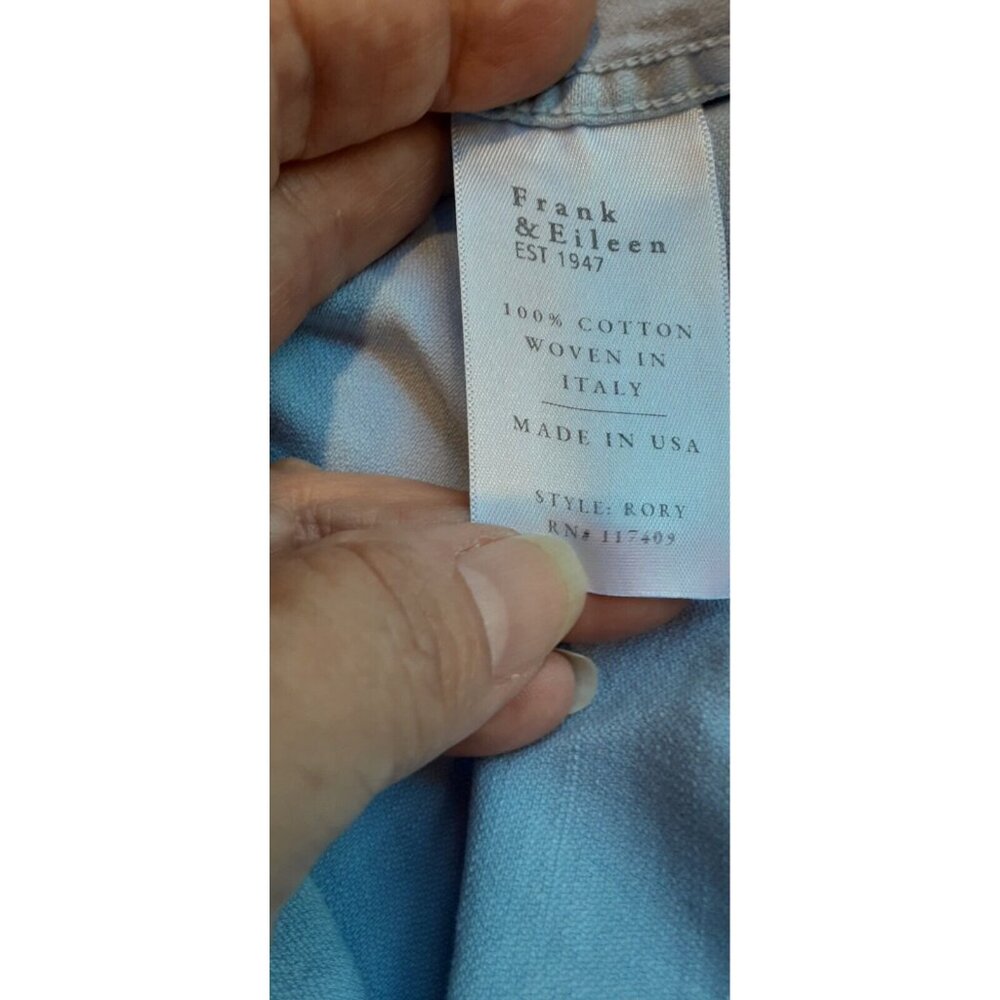 NEW FRANK & EILEEN RORY TATTERED GLR BLUE DENIM MAXI LENGTH SHIRT DRESS #3 SZ M - Picture 9 of 11